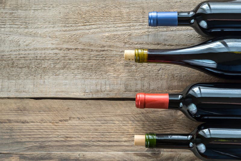 Bottles with red wine royalty free stock images
