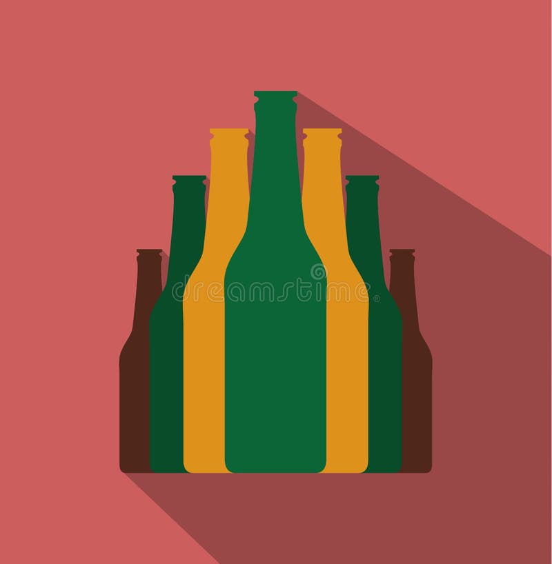 Bottles set flat icon stock illustration. Illustration of icon - 125451015