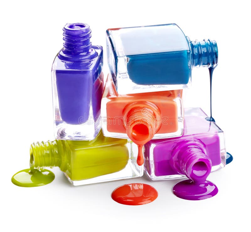 Bottles with Spilled Nail Polish Stock Photo Image of flowing, accessory 40617474