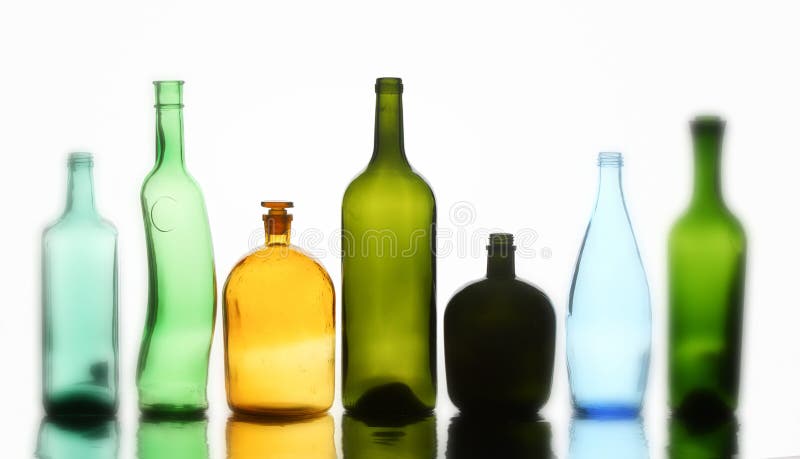 Bottles texture stock image