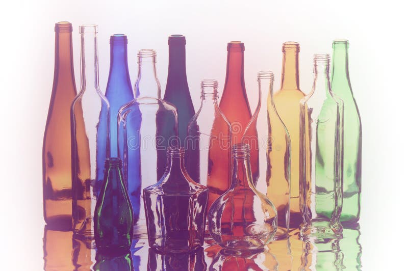 Bottles texture stock image