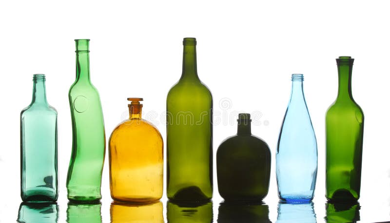 Bottles texture stock image