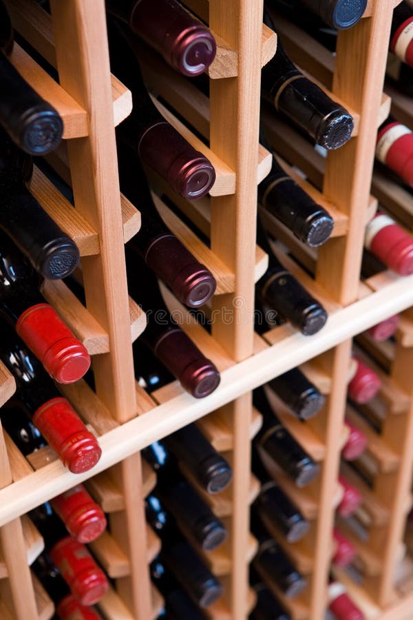 Bottles in Wine Cellar stock image. Image of close, storage 22565069
