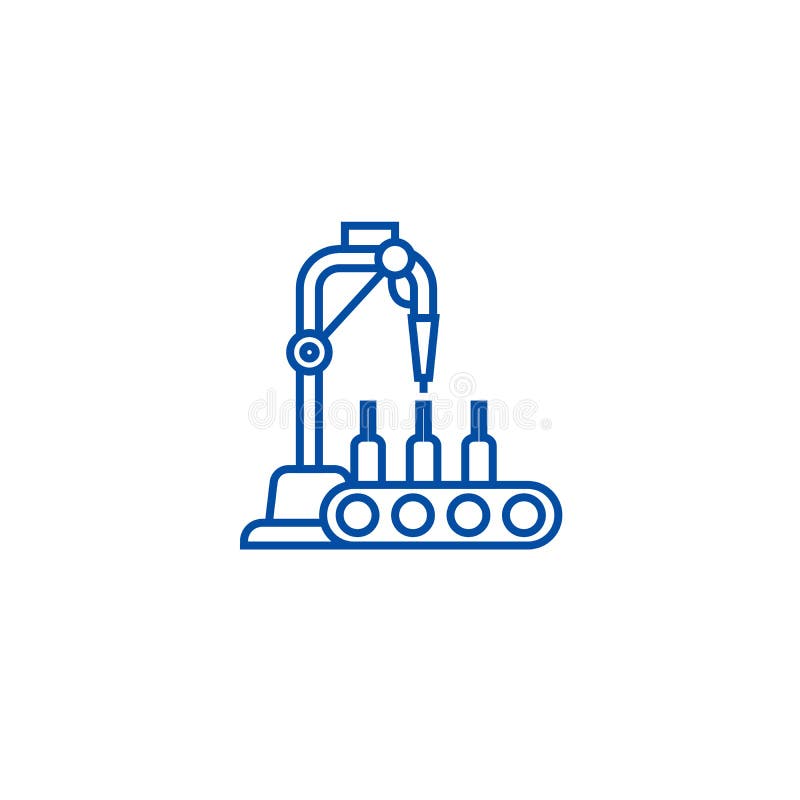 Bottling line line icon concept. Bottling line flat vector symbol, sign, outline illustration. royalty free illustration Bottling line line icon concept. Bottling line flat vector symbol, sign, outline illustration. royalty free illustration