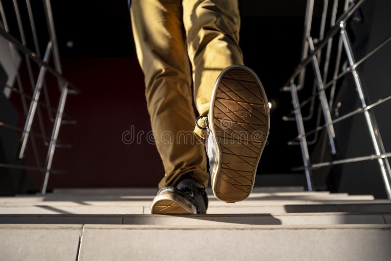 Bottom View Of Walking Shoes Stock Photo - Image of marathon, health ...