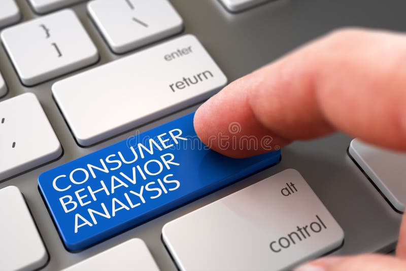 Bottone di analisi di comportamento del consumatore della stampa del dito della mano 3d