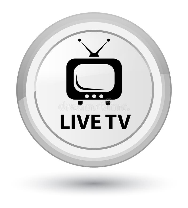Bottone rotondo bianco principale in tensione della TV illustrazione di stock