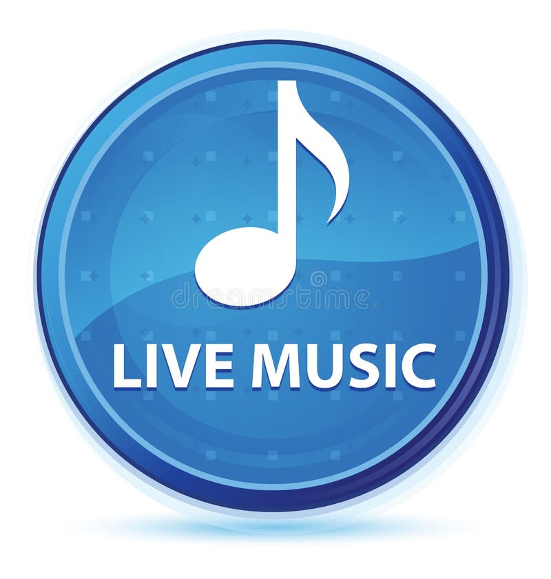 Bottone rotondo principale blu di mezzanotte di musica in diretta illustrazione vettoriale