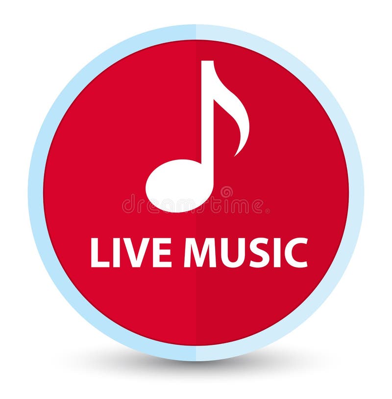 Bottone rotondo rosso principale piano di musica in diretta illustrazione vettoriale