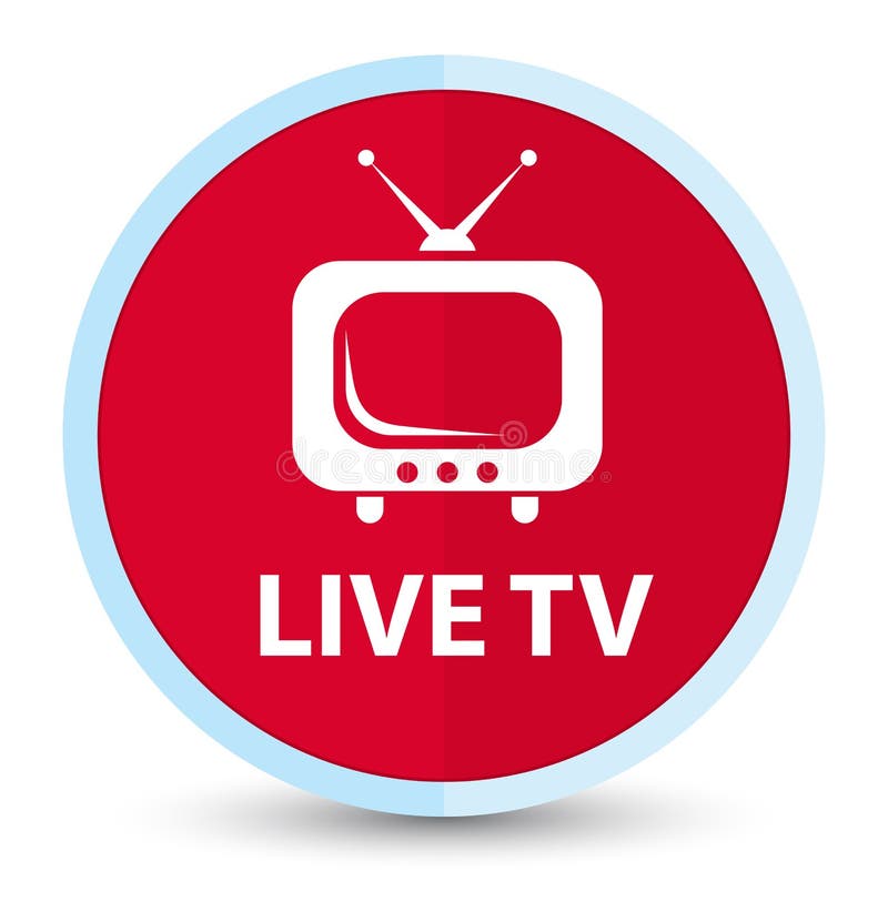 Bottone rotondo rosso principale piano in tensione della TV illustrazione vettoriale