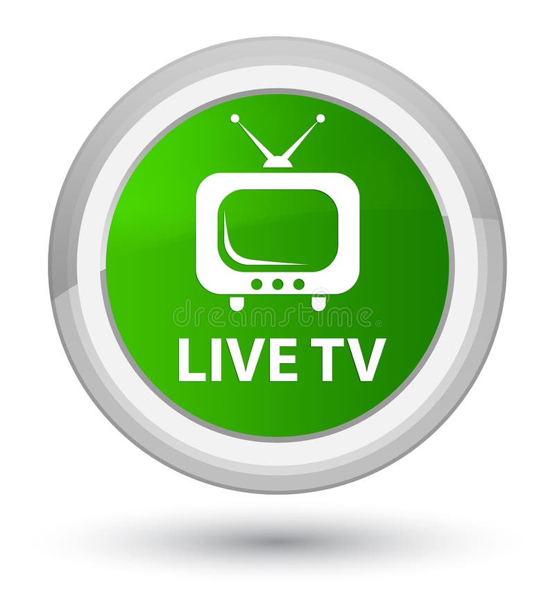 Bottone rotondo verde principale in tensione della TV illustrazione vettoriale