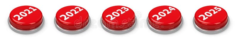 Bottoni - 2021 2022 2023 2024 2025 illustrazione vettoriale Bottoni - 2021 2022 2023 2024 2025 illustrazione vettoriale