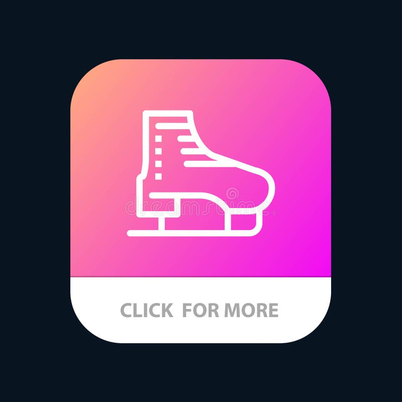 Botão Boot, Ice, Skate, Skates, Skating Mobile App Versão do Android e da Linha IOS ilustração royalty free Botão Boot, Ice, Skate, Skates, Skating Mobile App Versão do Android e da Linha IOS ilustração royalty free