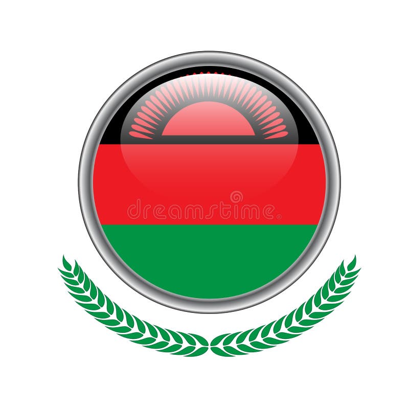 Botão da bandeira de Malawi ícone da bandeira de malawi Ilustração do vetor do mal ilustração stock Botão da bandeira de Malawi ícone da bandeira de malawi Ilustração do vetor do mal ilustração stock