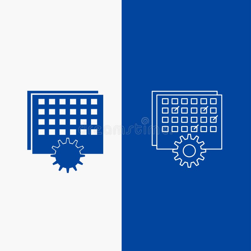 Botão da Web do evento, da gestão, do processamento, da programação, da linha de sincronismo e do Glyph na bandeira vertical da c ilustração royalty free Botão da Web do evento, da gestão, do processamento, da programação, da linha de sincronismo e do Glyph na bandeira vertical da c ilustração royalty free