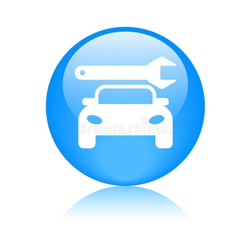 Botão da Web do ícone do serviço do carro ilustração do vetor Botão da Web do ícone do serviço do carro ilustração do vetor