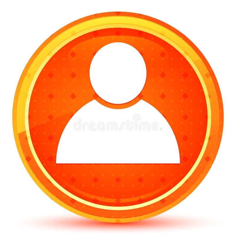 Ícone de pessoa, botão redondo laranja natural ilustração royalty free