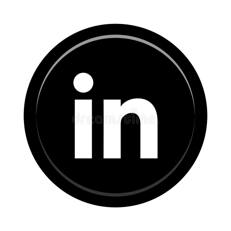 Botão social do ícone dos meios de Linkedin ilustração royalty free Botão social do ícone dos meios de Linkedin ilustração royalty free
