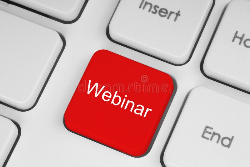 Botão de webinar vermelho foto de stock royalty free
