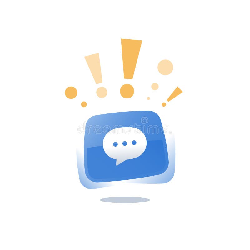 Botón azul de la burbuja del discurso, en línea mensaje de texto vivo de la charla, uso de comunicación móvil, llamada de Interne libre illustration