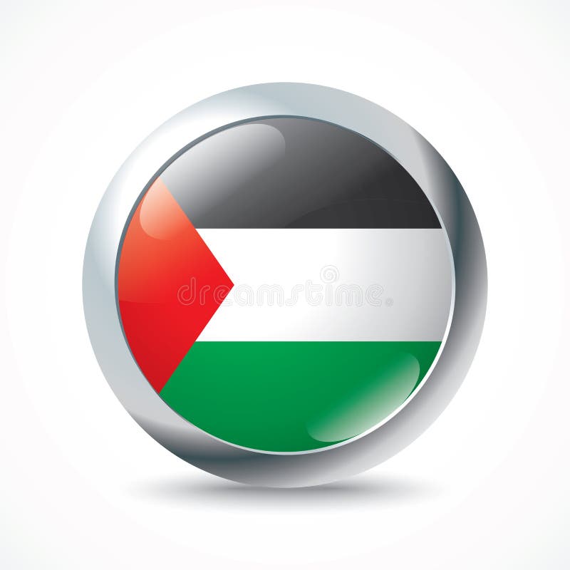 Botón de la bandera de la Franja de Gaza ilustración del vector Botón de la bandera de la Franja de Gaza ilustración del vector