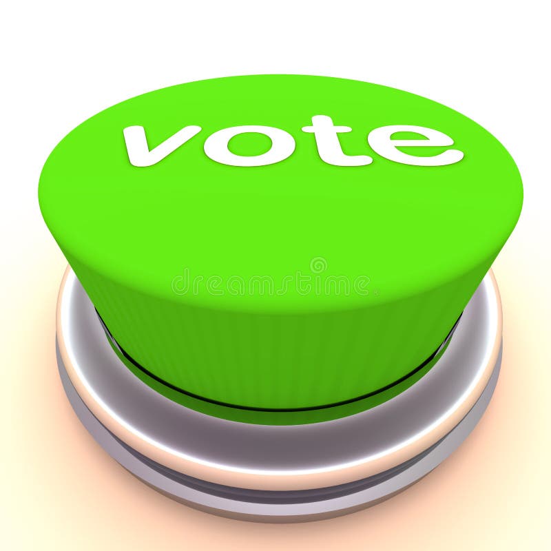 Botón verde del voto libre illustration Botón verde del voto libre illustration