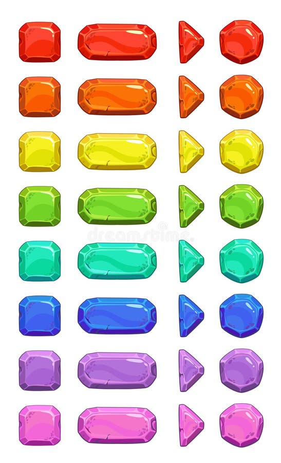 Botões coloridos do vetor dos desenhos animados engraçados ilustração stock