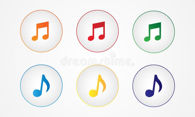 Botões com notas em um fundo branco ilustração stock Botões com notas em um fundo branco ilustração stock