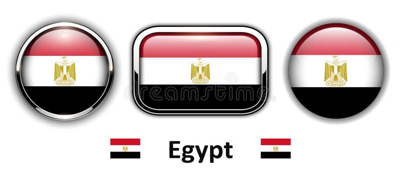Botões da bandeira de Egito ilustração royalty free