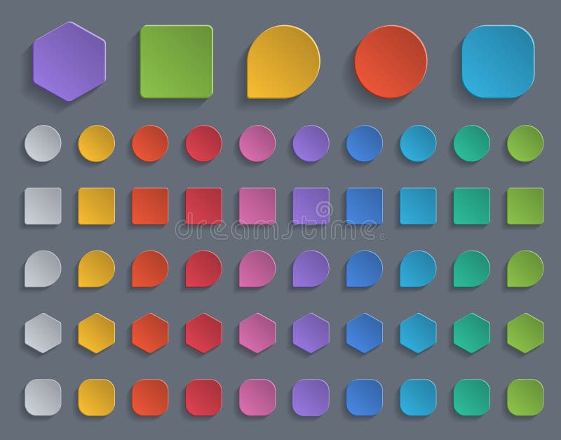 Botões de papel coloridos