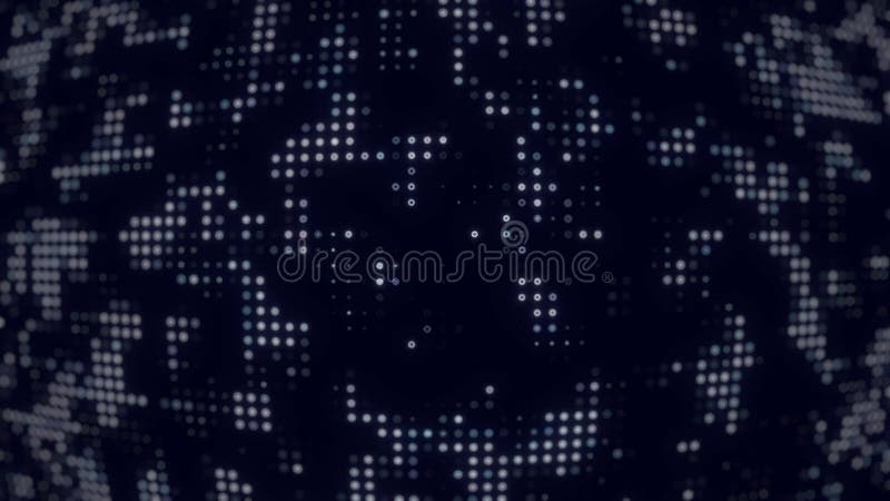 Boucle d'arrière-plan d'animation numérique futuriste avec points Pixel bleu blanc banque de vidéos