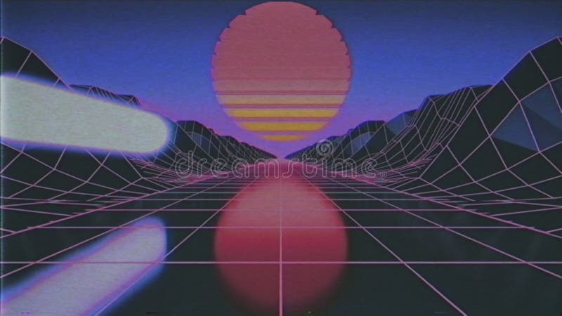 Boucle scifi futuriste rétro. style vhs illustration de vecteur