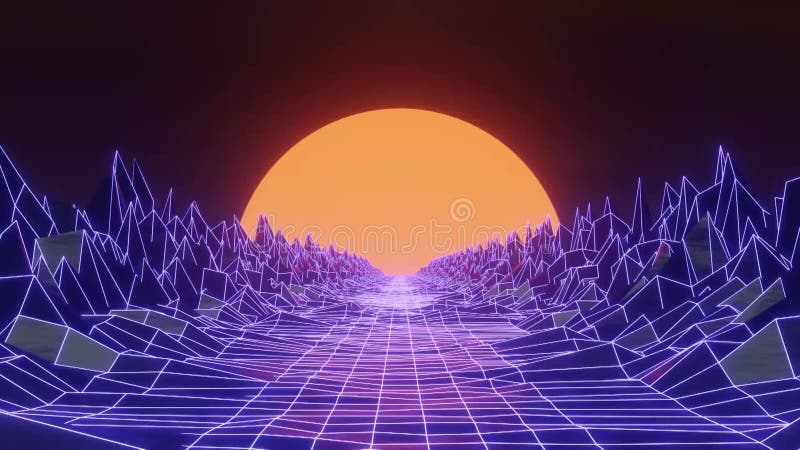 Boucle sans couture du rétro scifi 80s futuriste illustration stock