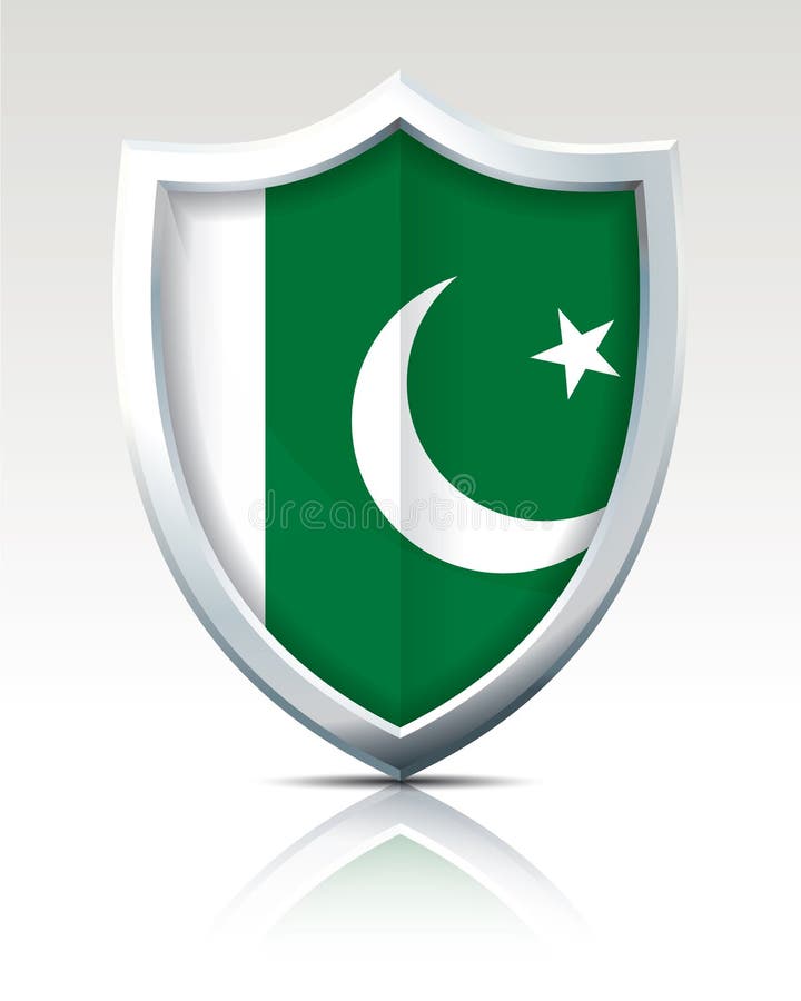 Bouclier avec le drapeau du Pakistan illustration libre de droits Bouclier avec le drapeau du Pakistan illustration libre de droits