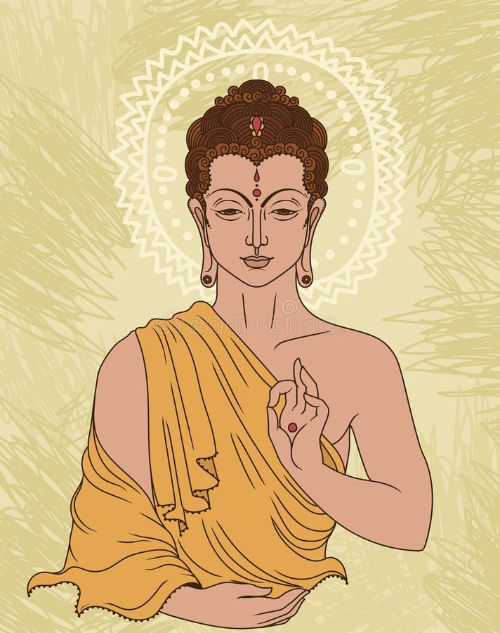 Bouddha Traditionnel Dans La Meditation Peut Etre Employe Comme Carte De Voeux Pour L Anniversaire De Bouddha Illustration De Vecteur Illustration Du Prosperite Meditation
