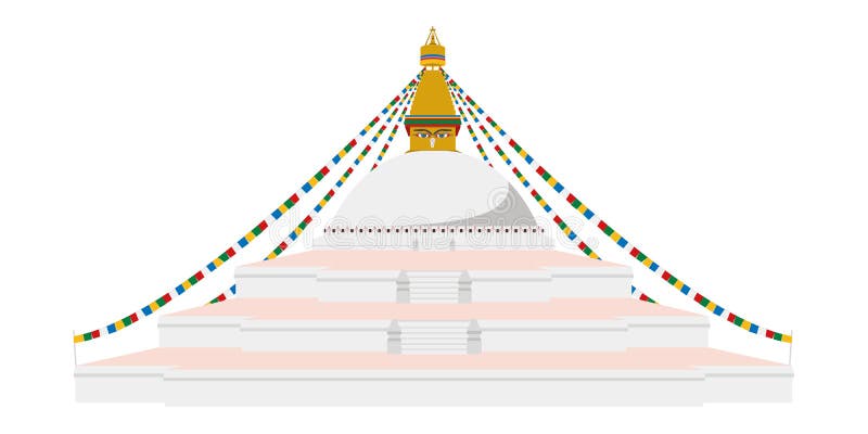 Boudhahath Stupa, Kathmandu, Nepal Illustrazione di vettore illustrazione vettoriale Boudhahath Stupa, Kathmandu, Nepal Illustrazione di vettore illustrazione vettoriale