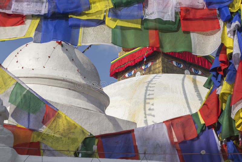 Boudhanath stupa在加德满都,尼泊尔 免版税库存图片 Boudhanath stupa在加德满都,尼泊尔 免版税库存图片