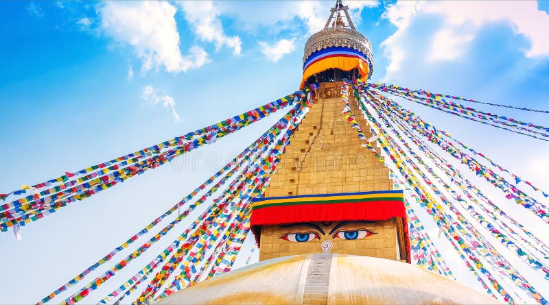 Boudhanath Stupa在加德满都谷,尼泊尔 免版税库存照片 Boudhanath Stupa在加德满都谷,尼泊尔 免版税库存照片