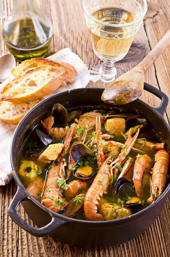 Bouillabaisse Soup in a Casserole Stock Photo - Image of provence ...