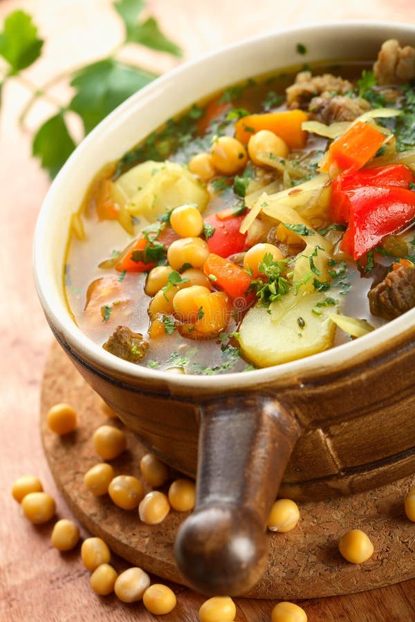 Bouillon with different vegeta royalty free stock photography