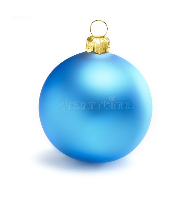Boule bleue de Noël sur un fond blanc photo libre de droits Boule bleue de Noël sur un fond blanc photo libre de droits