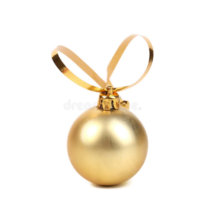Boule d'or de Noël de decorativ. images libres de droits Boule d'or de Noël de decorativ. images libres de droits