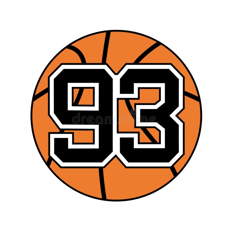 Design of ball of the basketball with the number 93. Design of ball of the basketball with the number 93