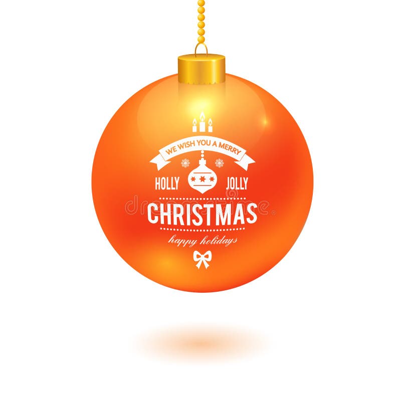 Boule De Noël Avec Le Logo Accrochant Sur Une Chaîne