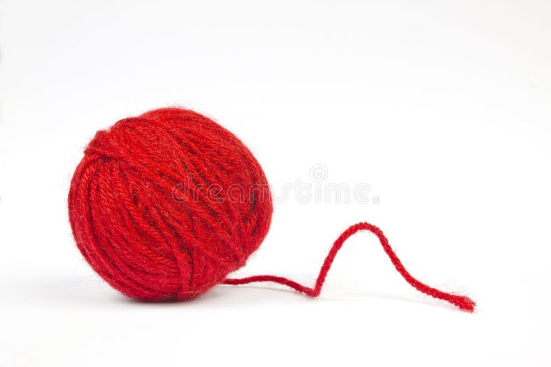 Boule rouge de laine photo stock Boule rouge de laine photo stock