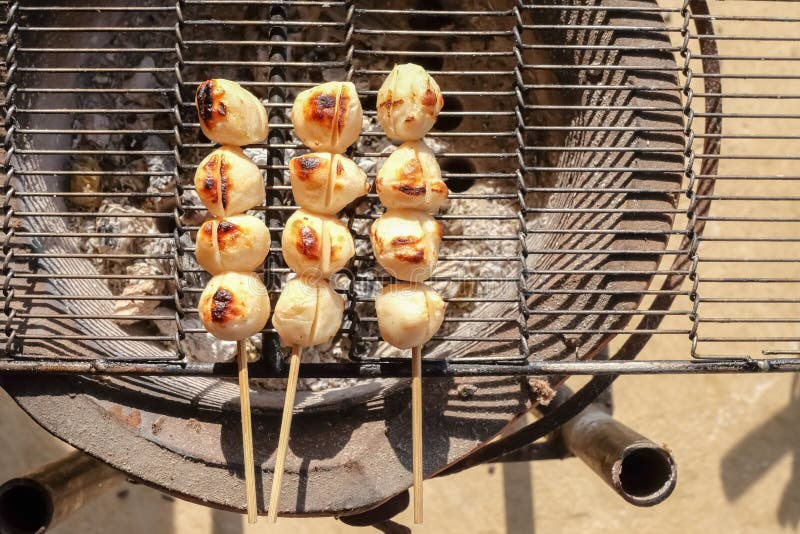 Boulettes De Viandes Grillées Sur Le Poêle De Charbon De Bois, De Camping  En Hiver, Nourriture Pour La Chaleur En Hiver Image stock - Image du  camper, barbecue: 164506161