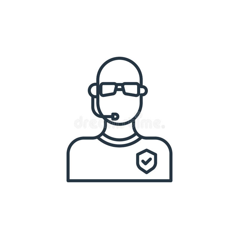 Bouncer vector icon isolated on white background. Outline, thin line bouncer icon for website design and mobile, app development. royalty free illustration