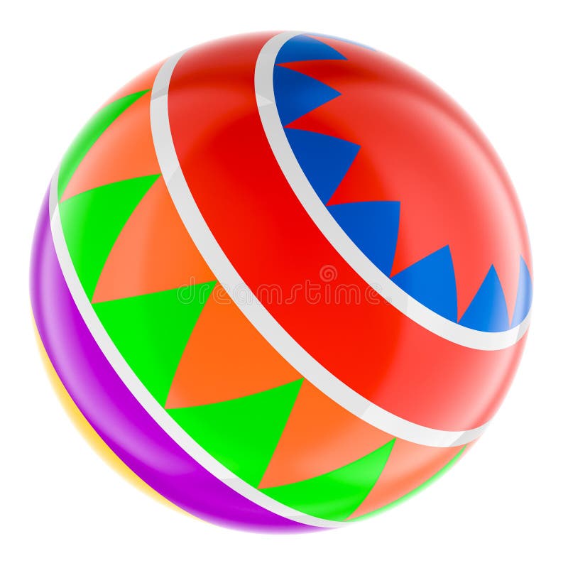 Bouncy Ball for Kids, Ball Inflatable Rubber. 3D Rendering Stock