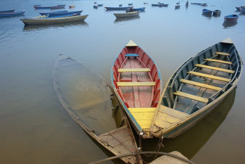 Bound Boats in Contrary Colors Stock Image - Image of painted, fading: 24406779