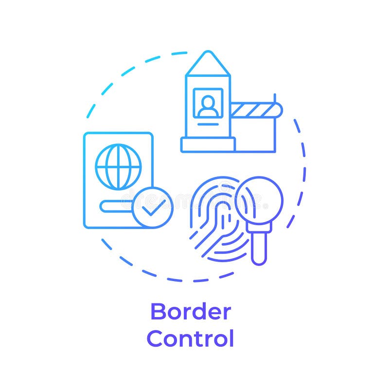 Boundaries control blue gradient concept icon stock illustration